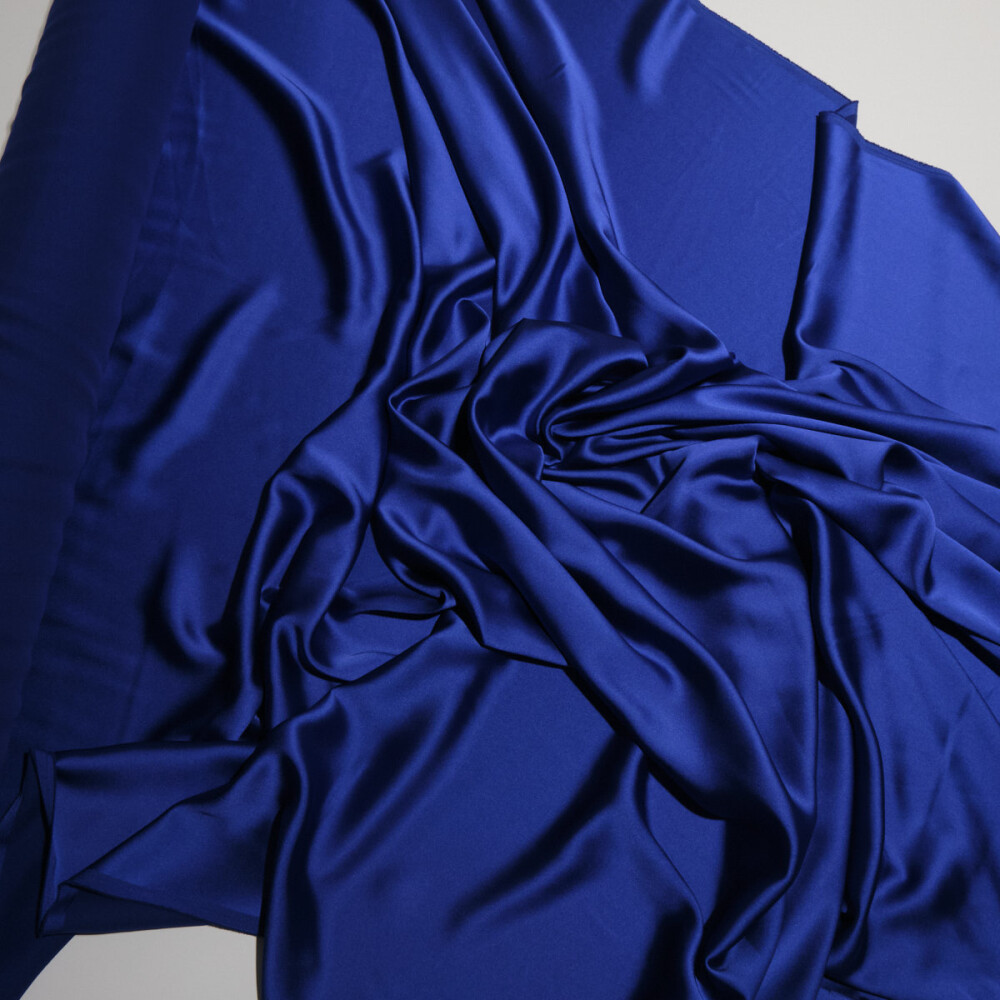 Crep satin elastic Francesca Albastru royal