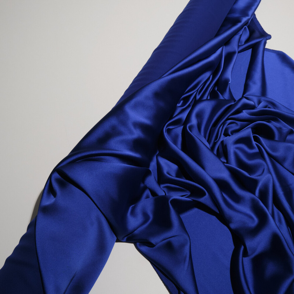 Crep satin elastic Francesca Albastru royal