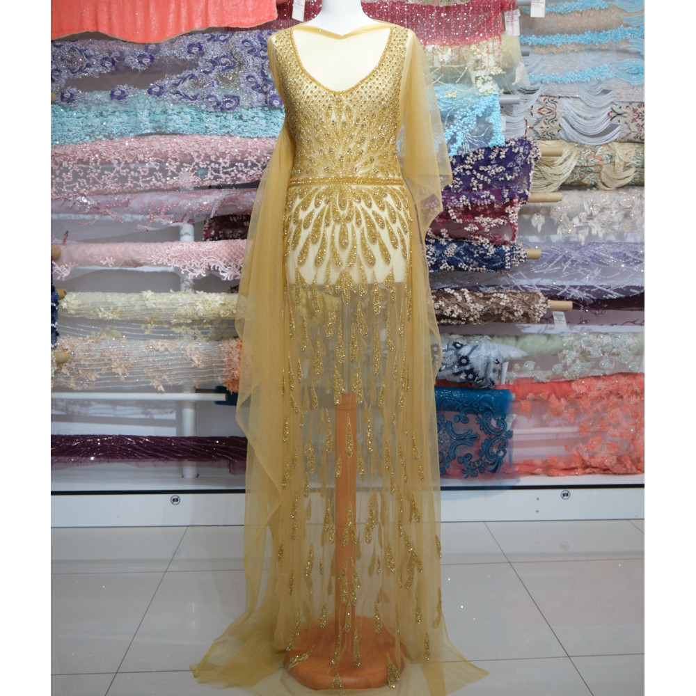 Aplicatie rochie lunga Auriu