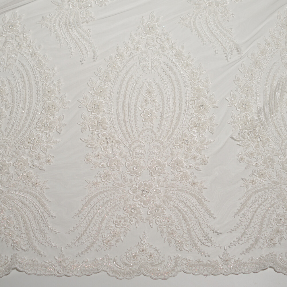 Dantelă couture ivory pentru corset, mâneci și trenă de mireasă