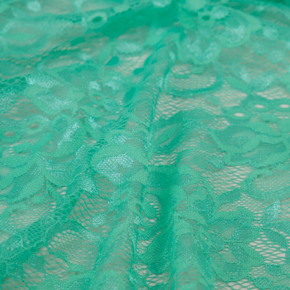 Imitatie dantela chantilly elastica Verde Aqua