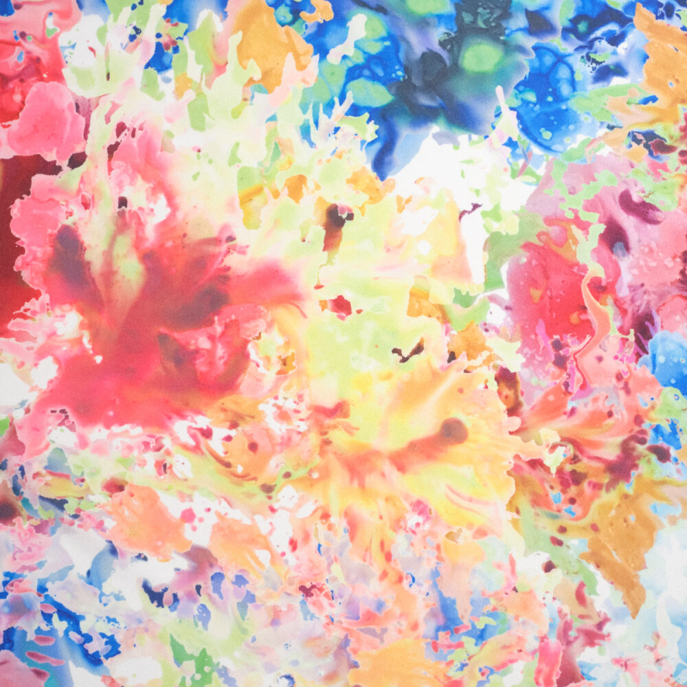 Matase imprimata digital cu motive abstracte