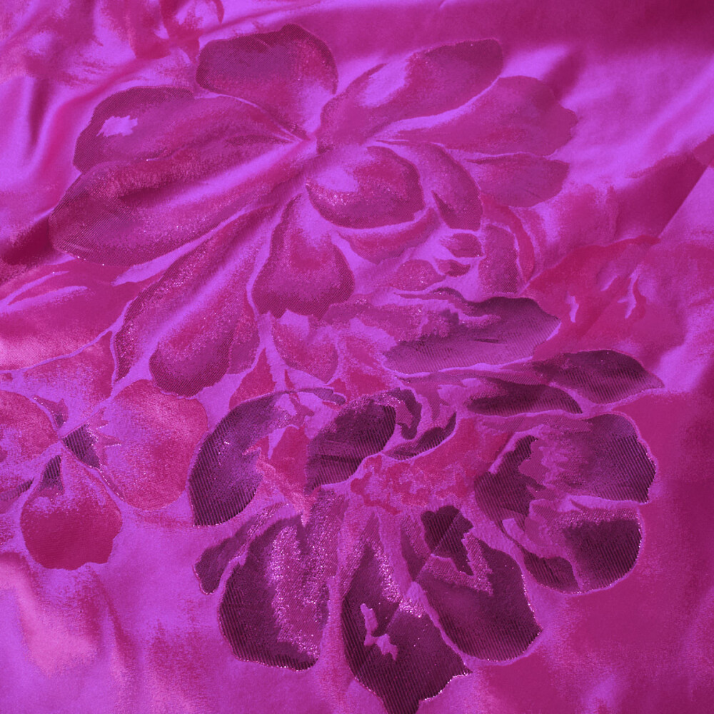 Jacquard de matase naturala Magenta