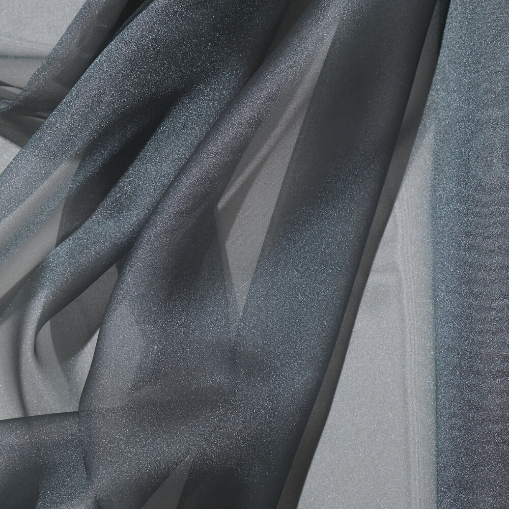 Organza cu aspect matasos in degrade gri argintiu