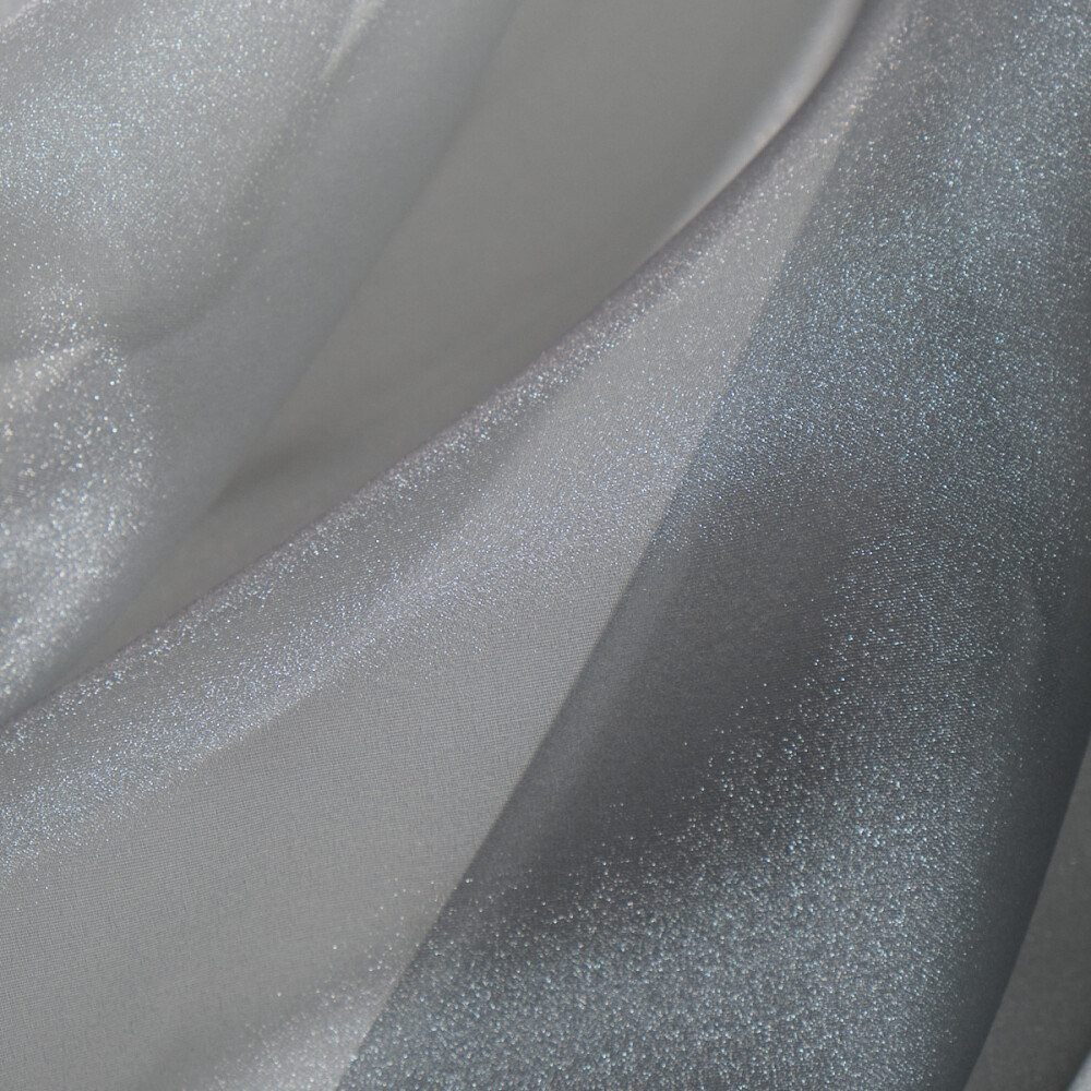 Organza cu aspect matasos in degrade gri argintiu