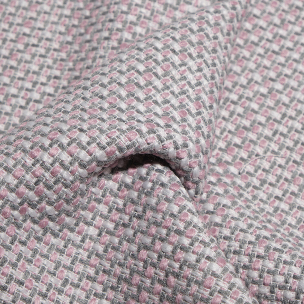 Stofa tweed pastel roz si gri 