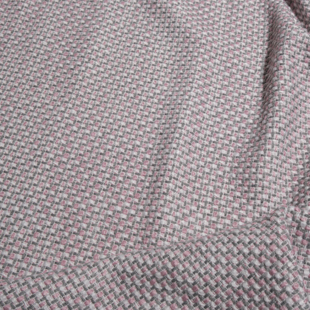 Stofa tweed pastel roz si gri 