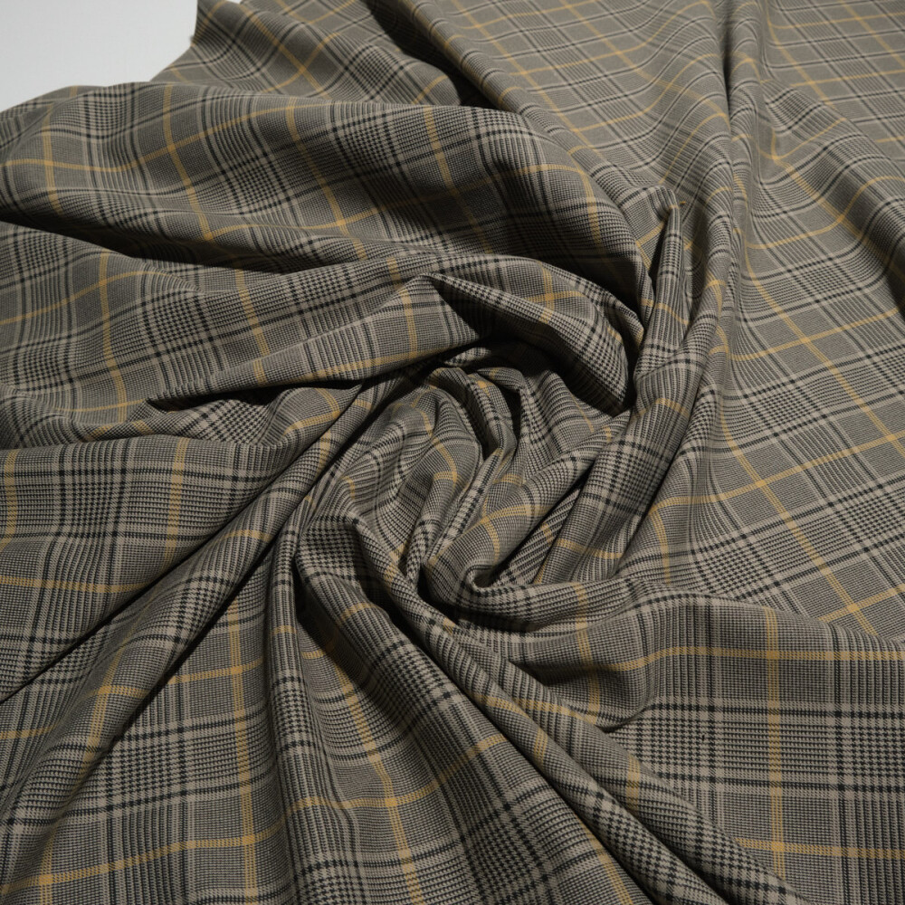 Stofa in carouri bej-gri