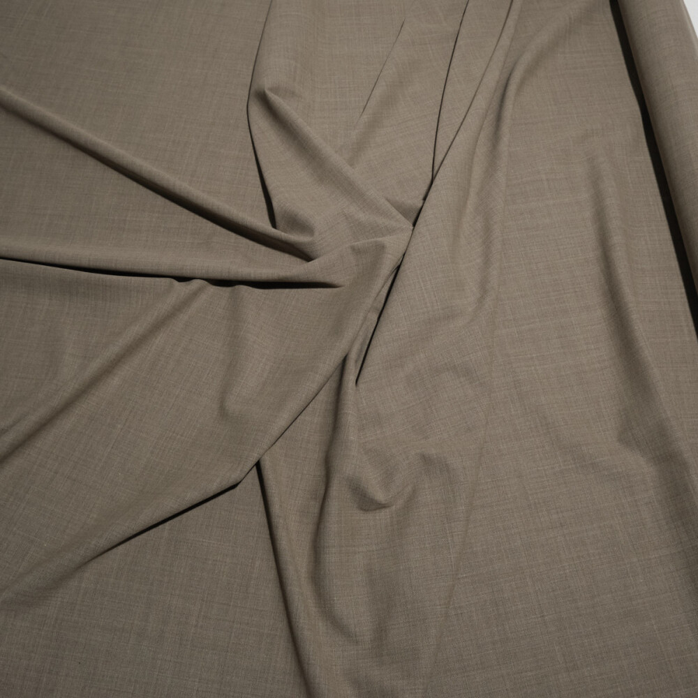 Stofa bej-taupe din lana elastica 