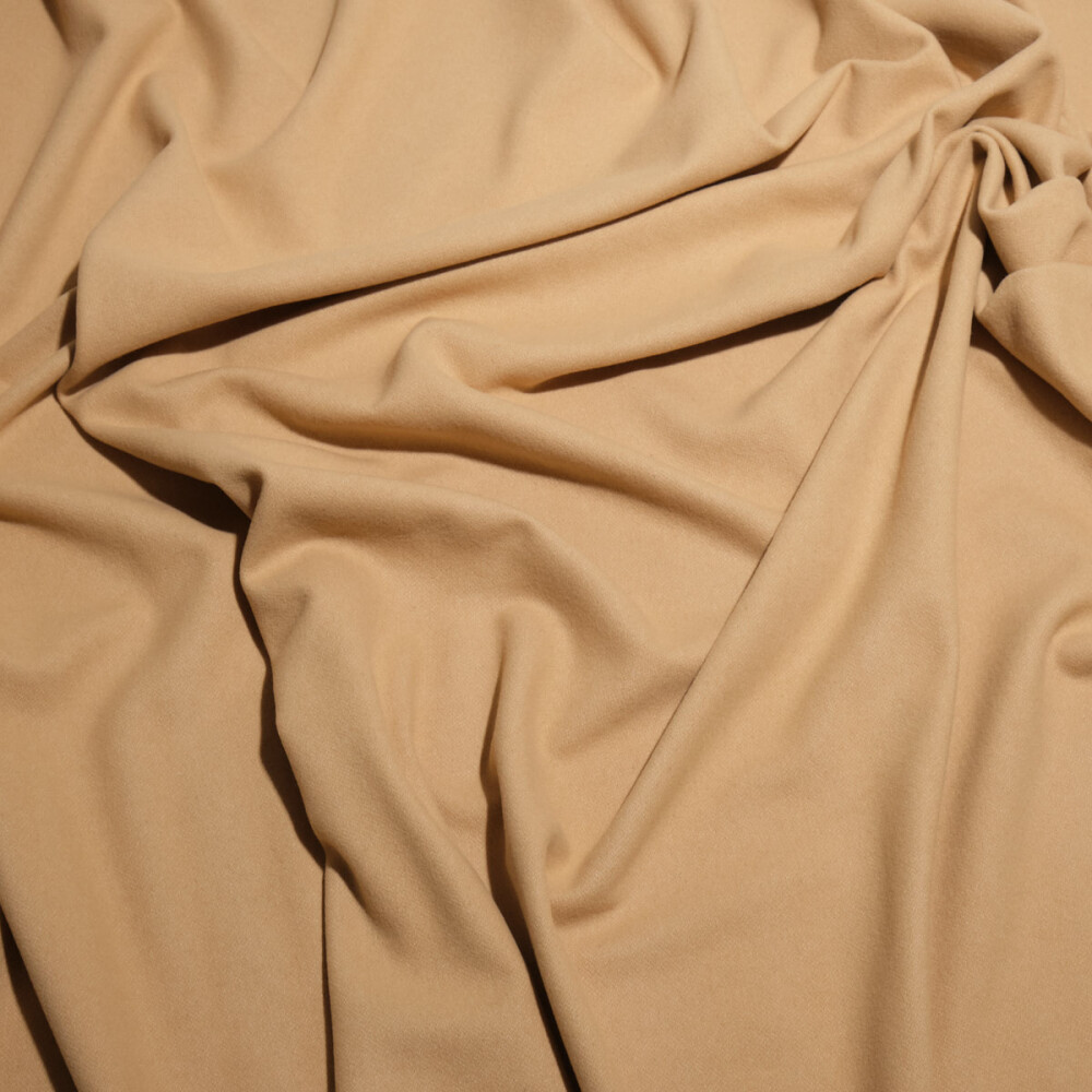 Stofa de lana Casha caramel - material gros, moale si elegant Stofa de lana Casha caramel - material gros, moale si elegant