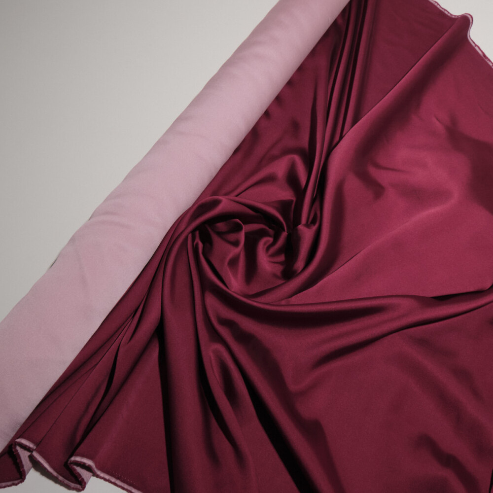 Tafta fixa cu doua fete Burgundy roz pal 