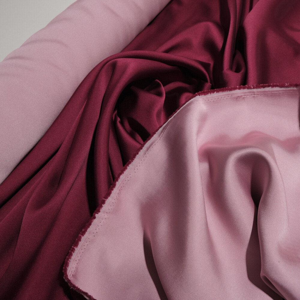 Tafta fixa cu doua fete Burgundy roz pal 