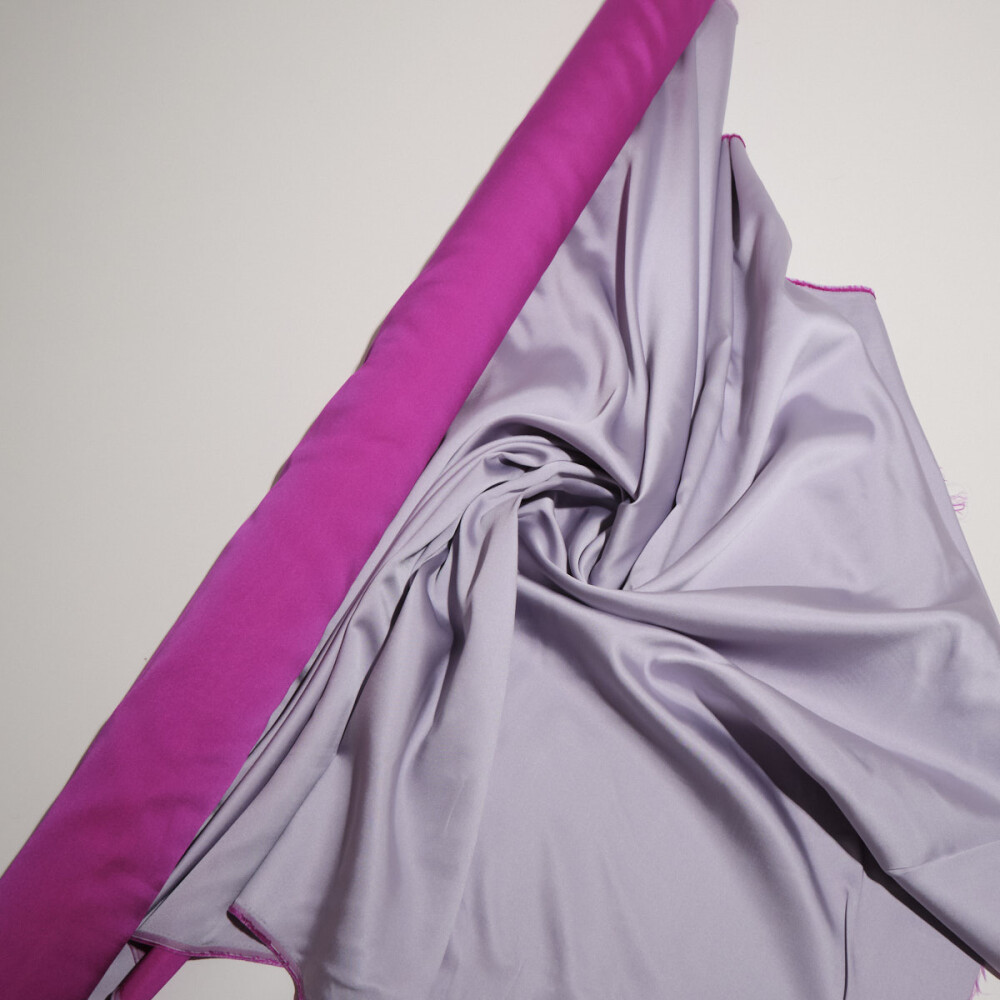 Tafta fixa cu doua fete Gri magenta