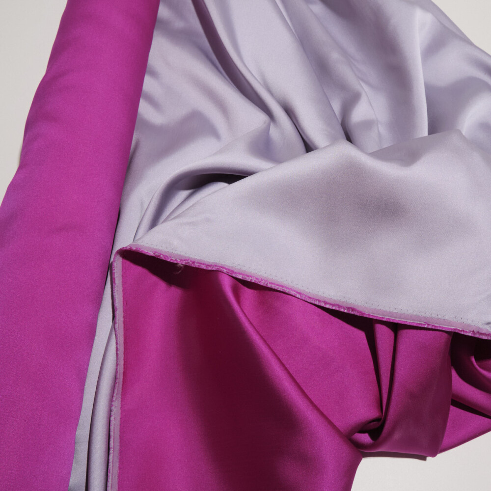 Tafta fixa cu doua fete Gri magenta