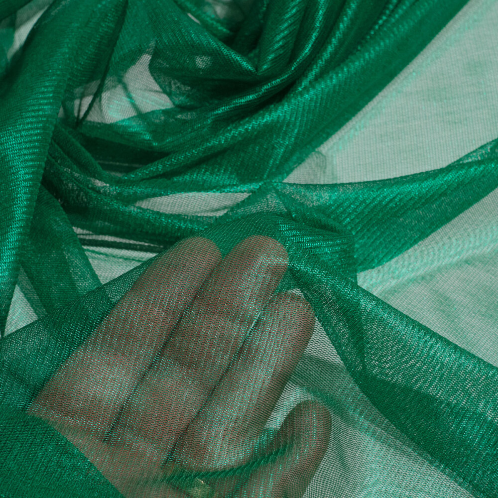 Tul de matase naturala peliculizat Verde smarald