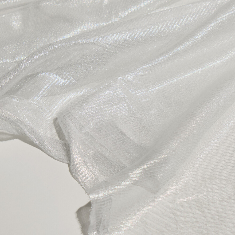 Tul de matase naturala peliculizat Silver White