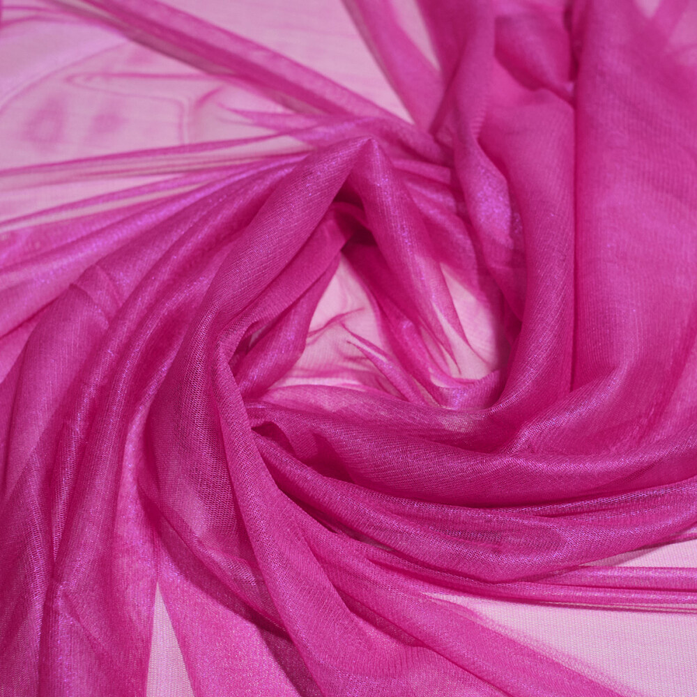 Tul de matase naturala peliculizat Fuchsia