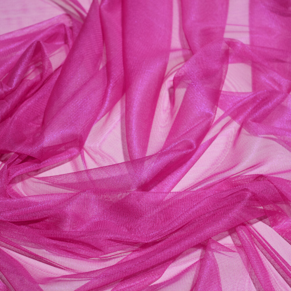 Tul de matase naturala peliculizat Fuchsia