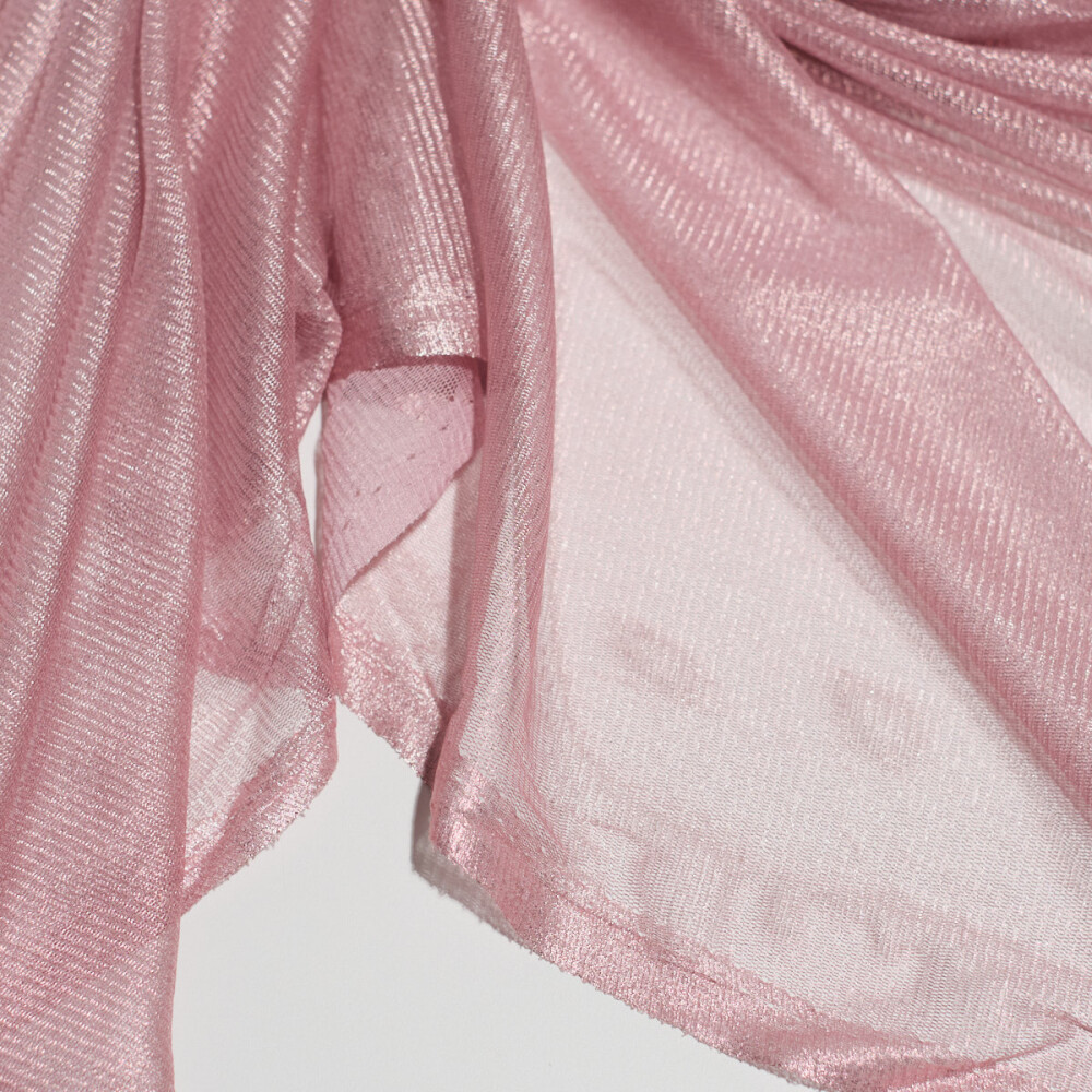 Tul de matase naturala peliculizat Nude rose