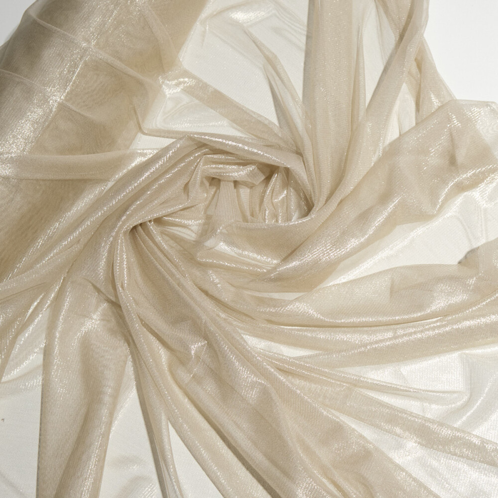Tul de matase naturala peliculizat Light gold