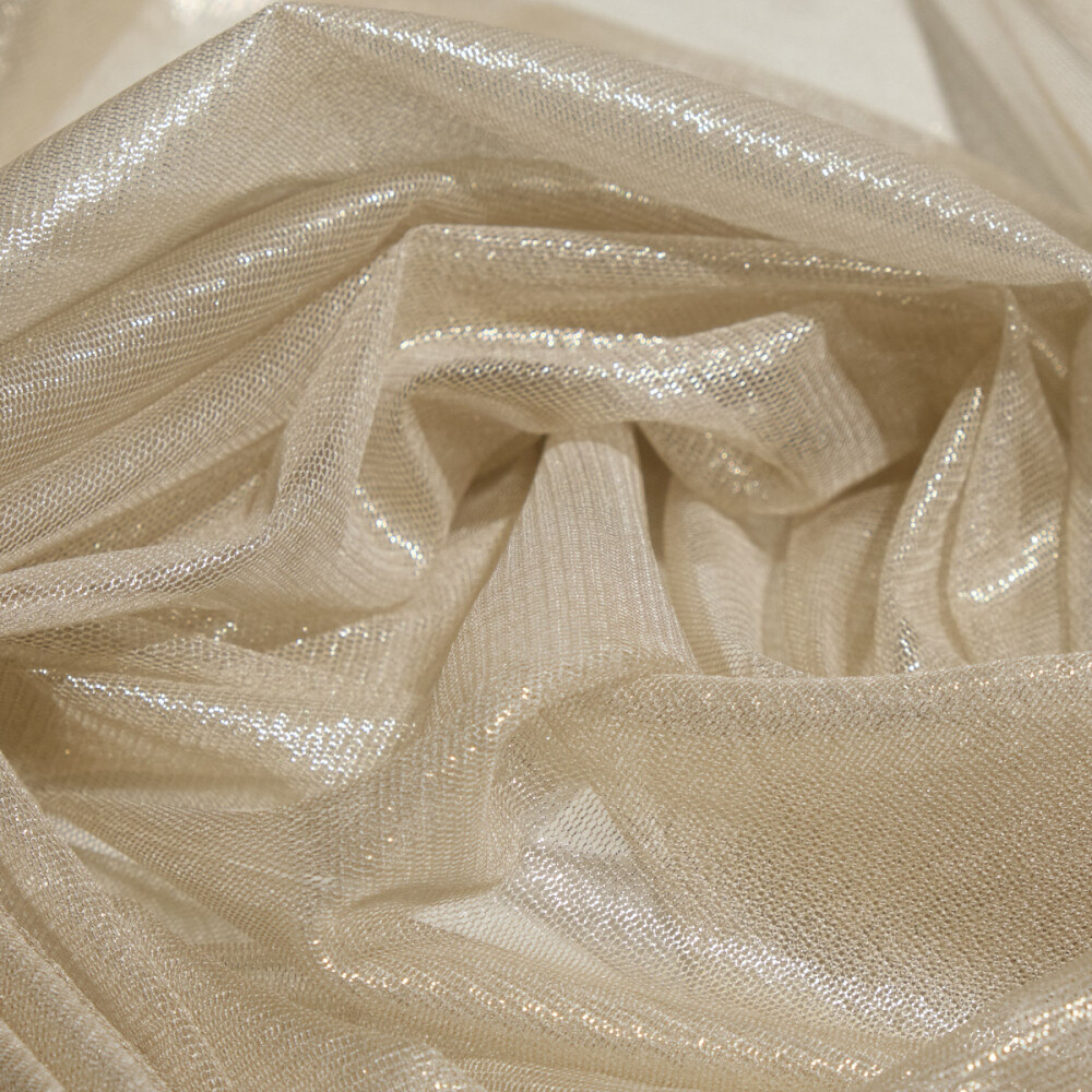 Tul de matase naturala peliculizat Light gold