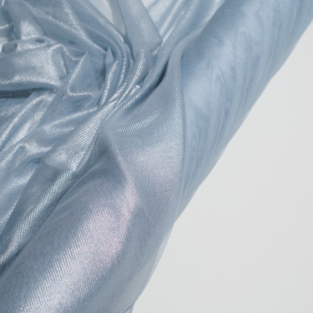Tul de matase naturala peliculizat Silver blue