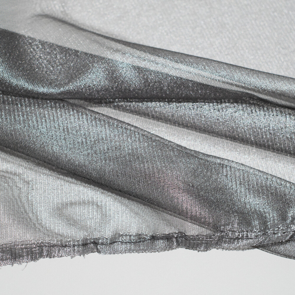 Tul de matase naturala peliculizat Titanium silver