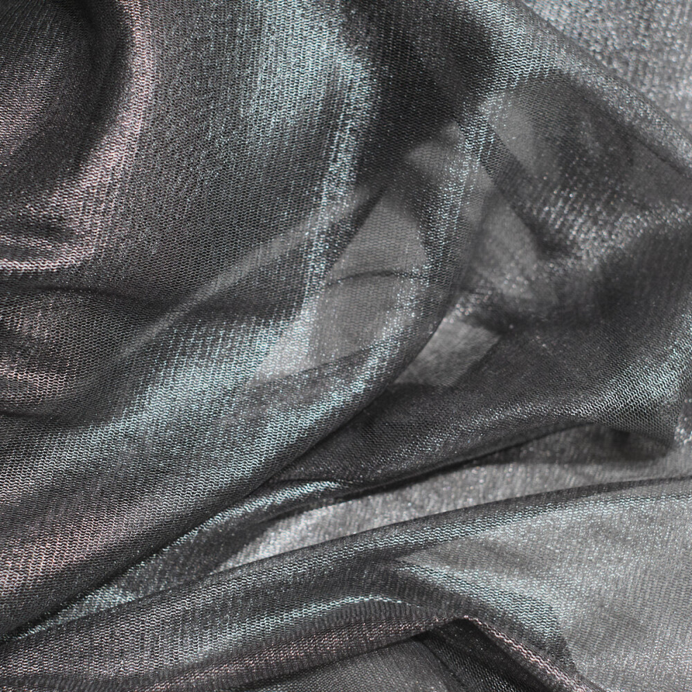 Tul de matase naturala peliculizat Titanium silver