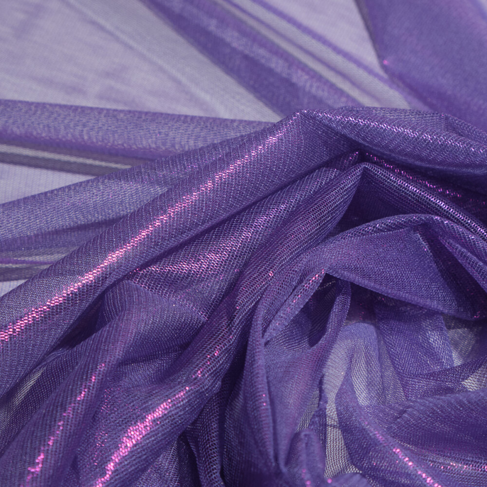 Tul de matase naturala peliculizat Iridescent Violet