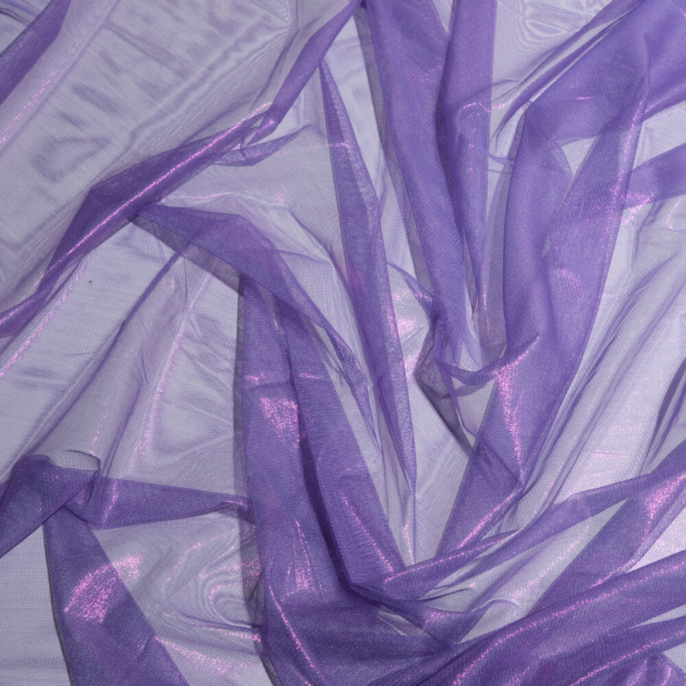 Tul de matase naturala peliculizat Iridescent Violet