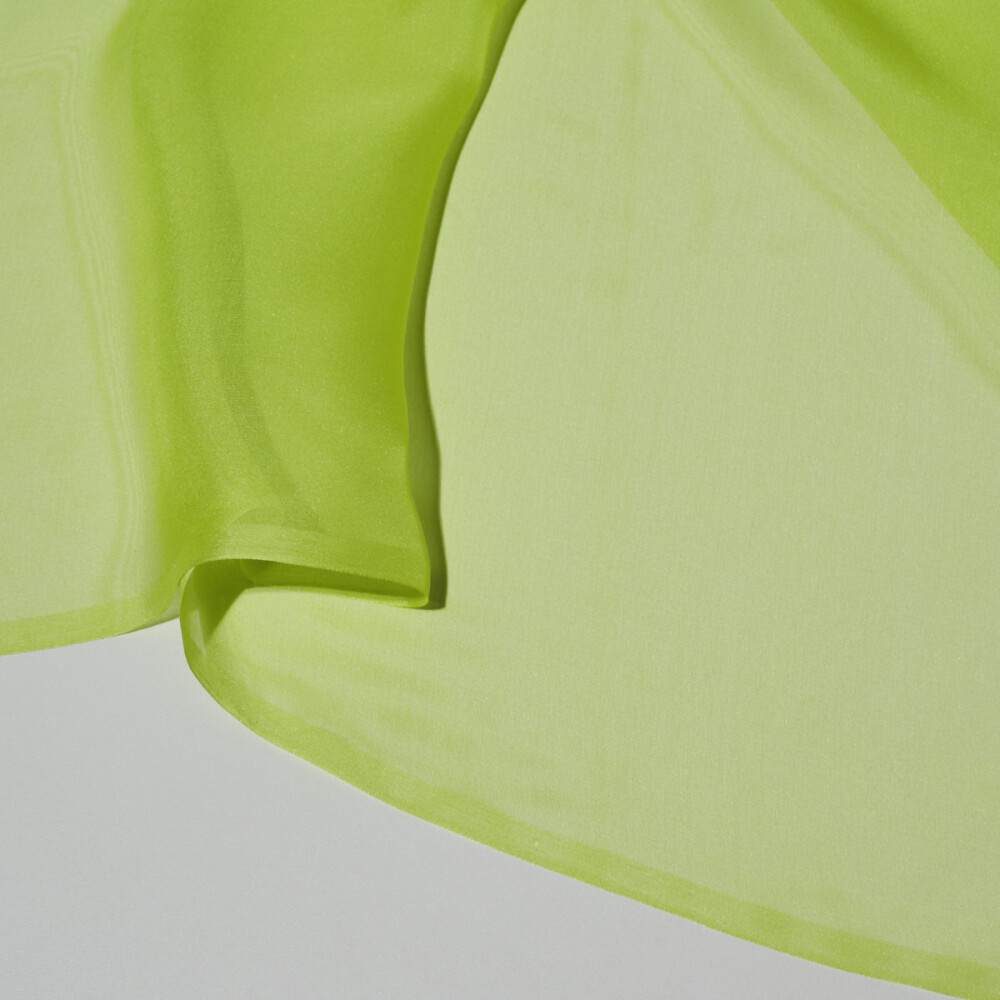 Voal de matase naturala CHIFFON Verde lime 