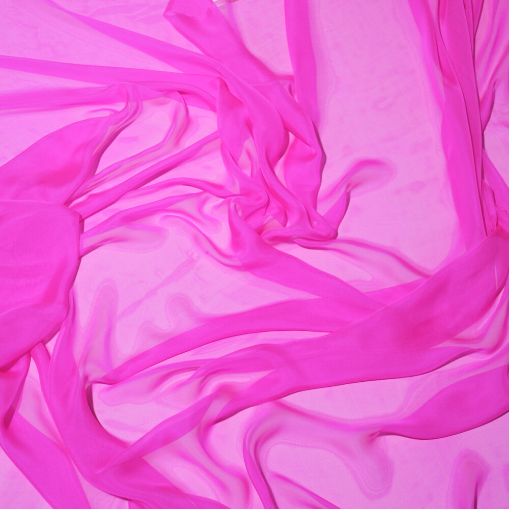 Voal de matase naturala CHIFFON Magenta light 