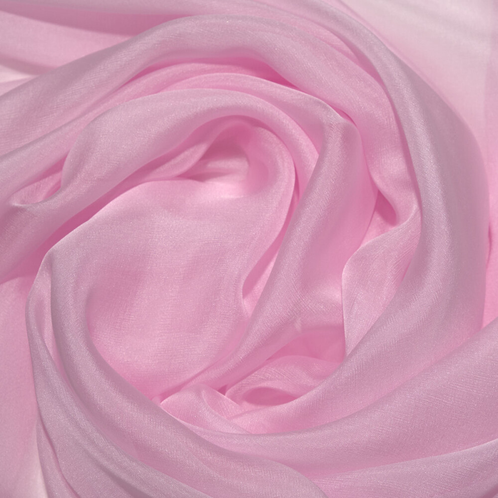 Voal de matase naturala CHIFFON Candy pink