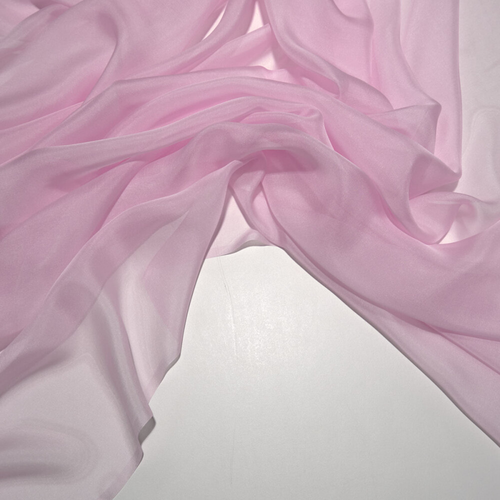 Voal de matase naturala CHIFFON Candy pink