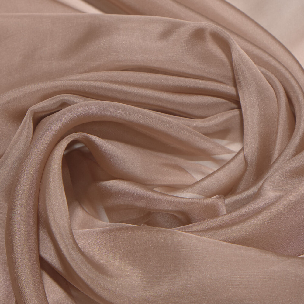 Voal de matase naturala CHIFFON Nude bronze