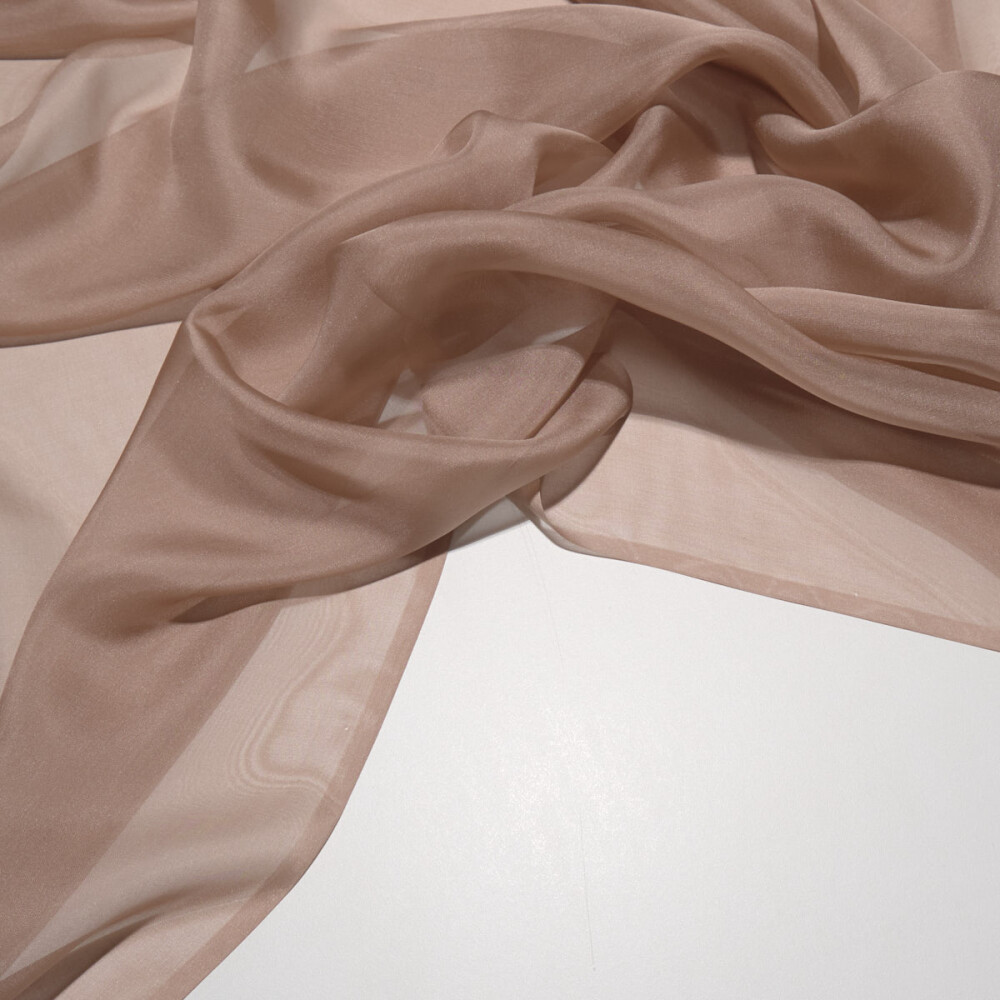 Voal de matase naturala CHIFFON Nude bronze