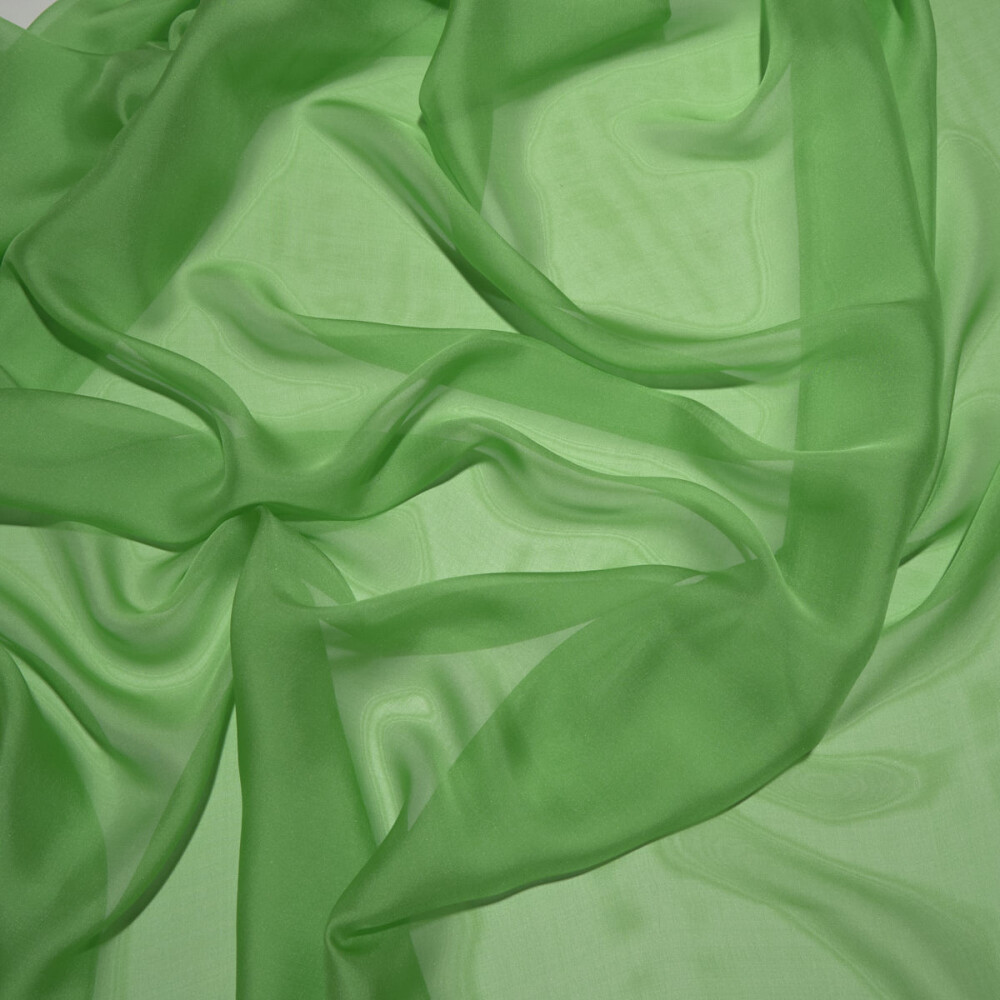 Voal de matase naturala CHIFFON Fluorite Green