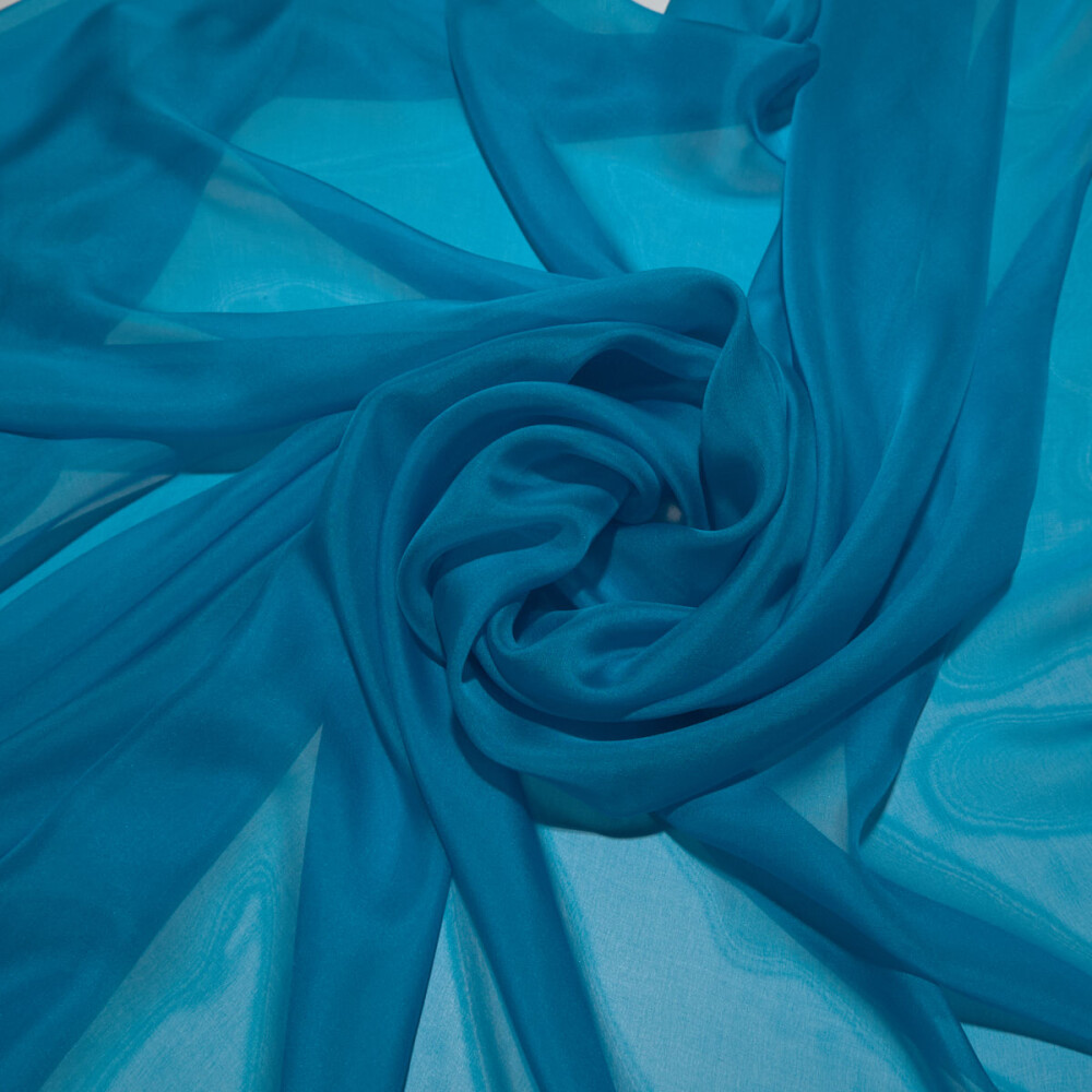 Voal de matase naturala CHIFFON Turqoise