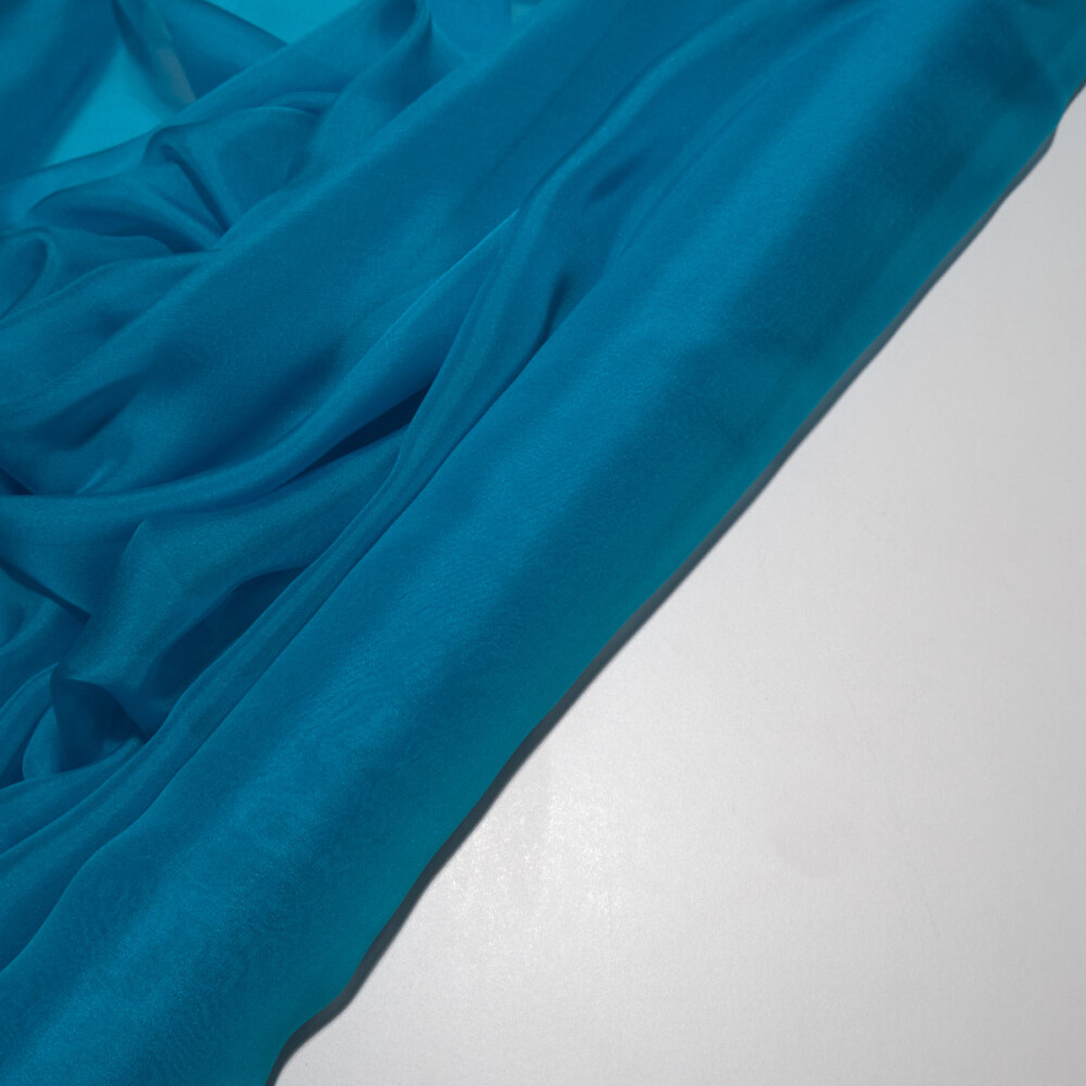 Voal de matase naturala CHIFFON Turqoise