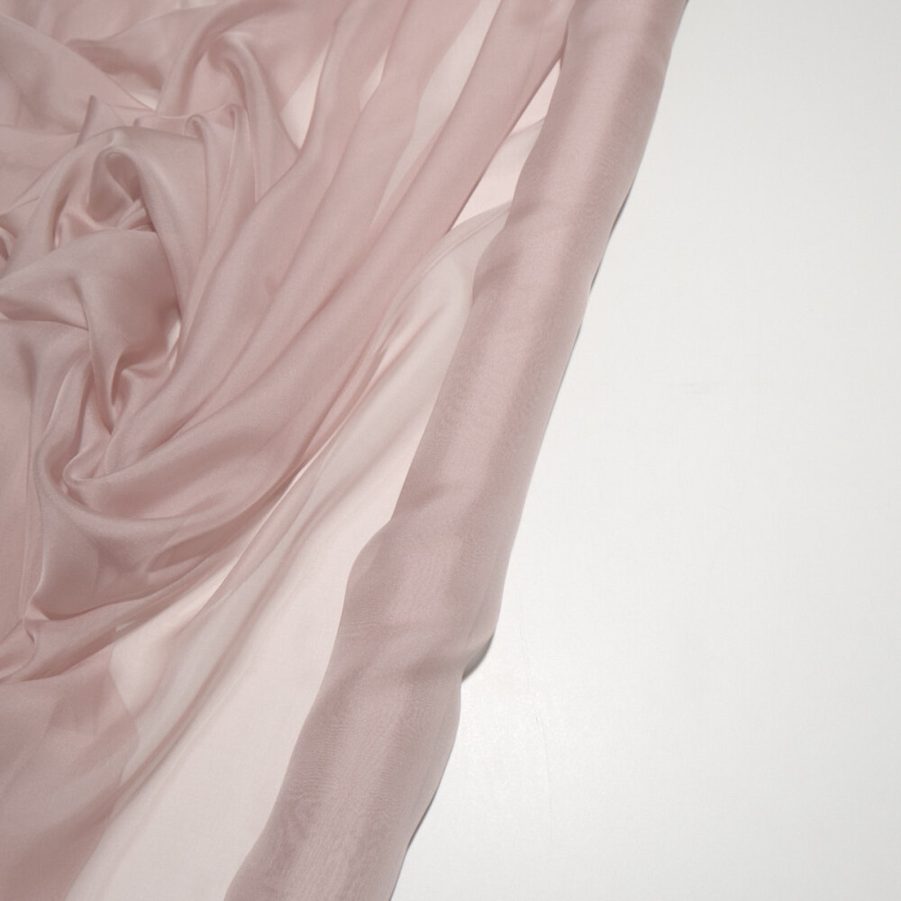 Voal de matase naturala CHIFFON Powder pink