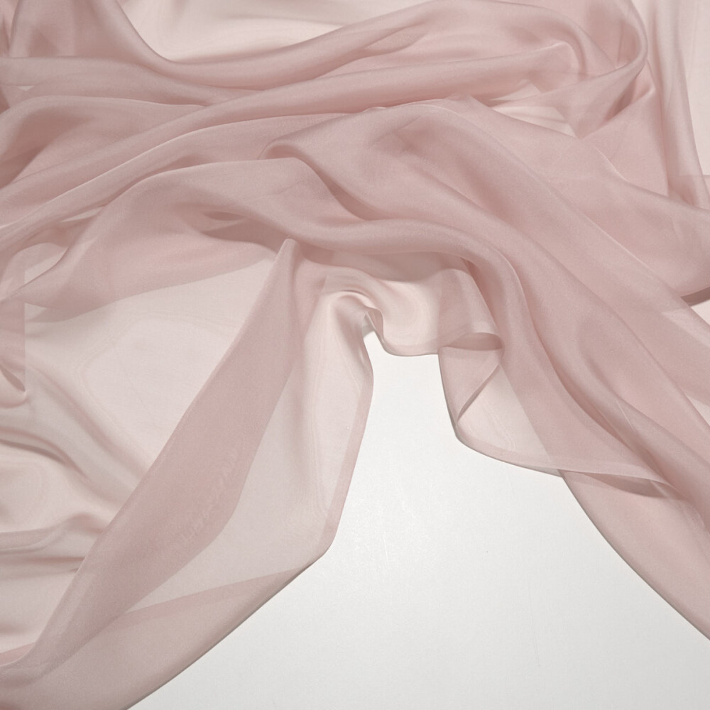 Voal de matase naturala CHIFFON Powder pink