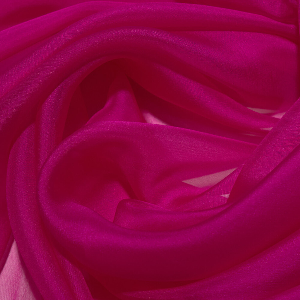 Voal de matase naturala CHIFFON Fuchsia