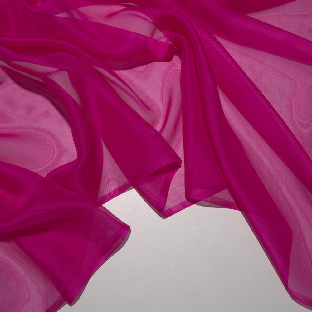 Voal de matase naturala CHIFFON Fuchsia