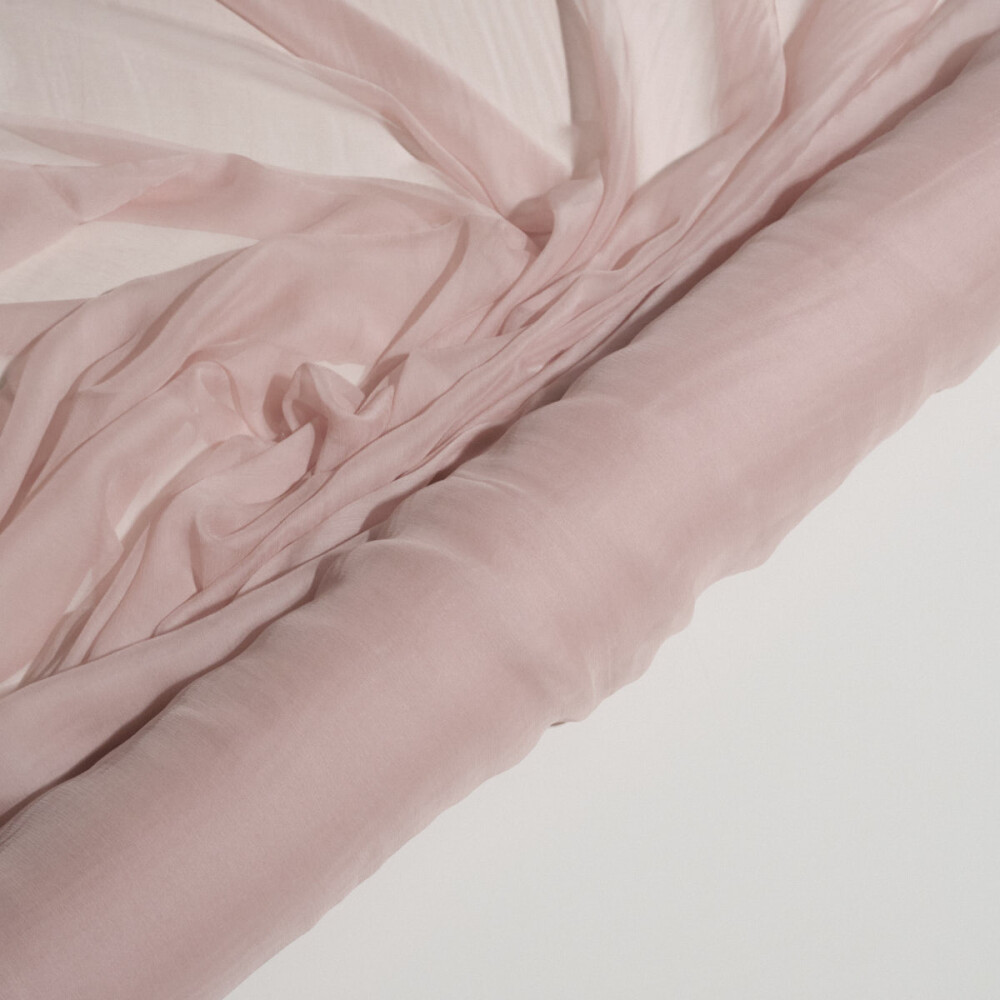 Voal de matase naturala creponat  Dusty pink