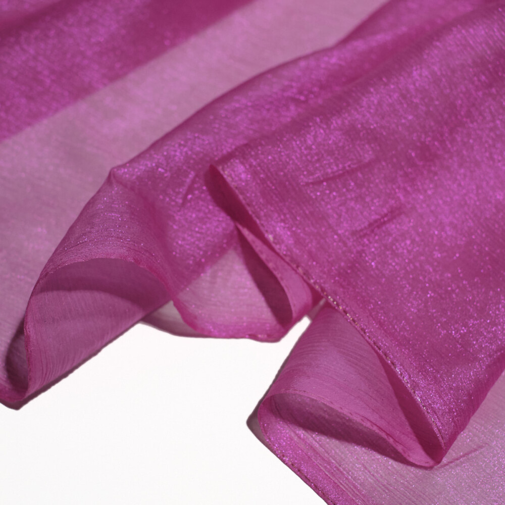 Voal de matase naturala peliculizat creponat Barbie pink 