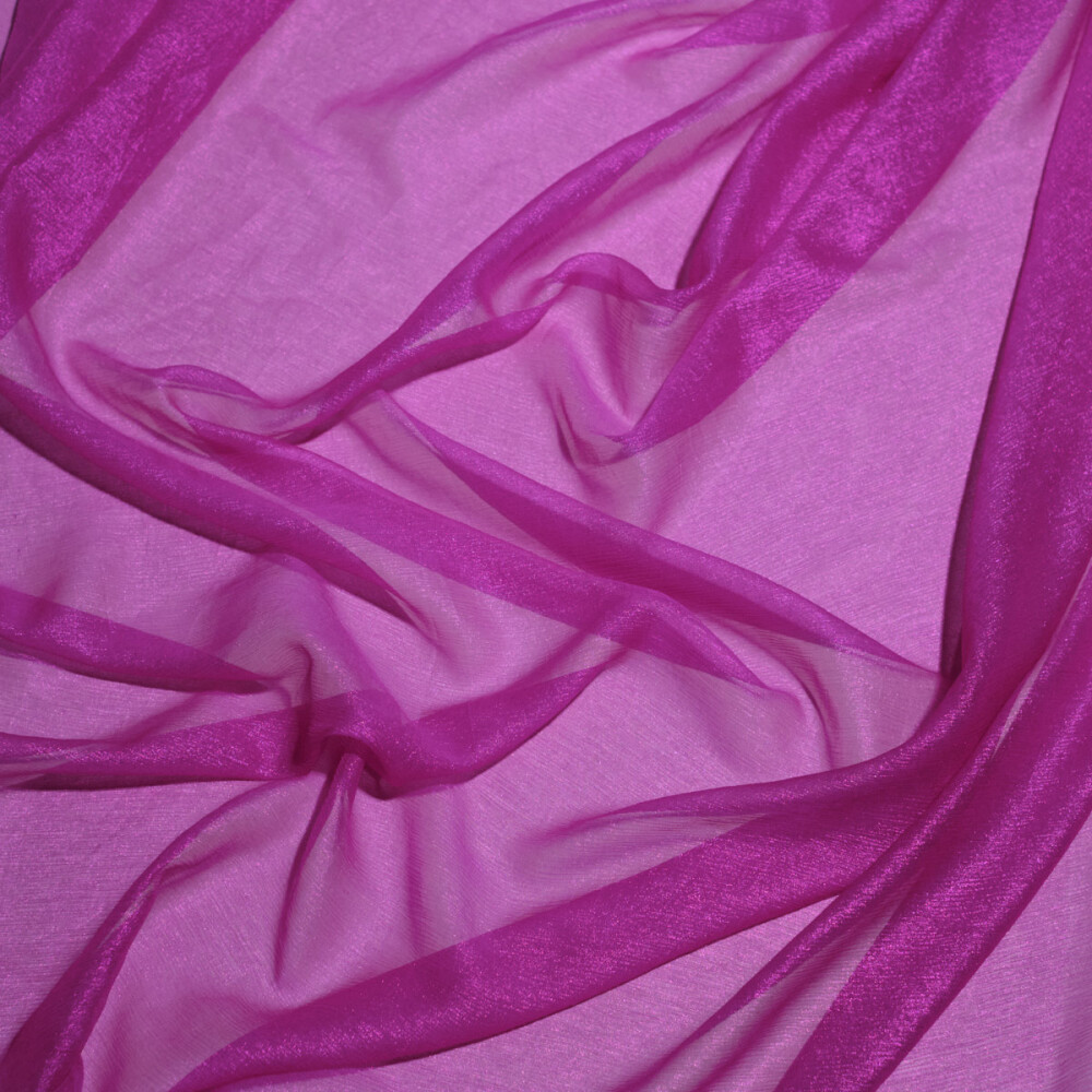 Voal de matase naturala peliculizat creponat Fuchsia raspberry 