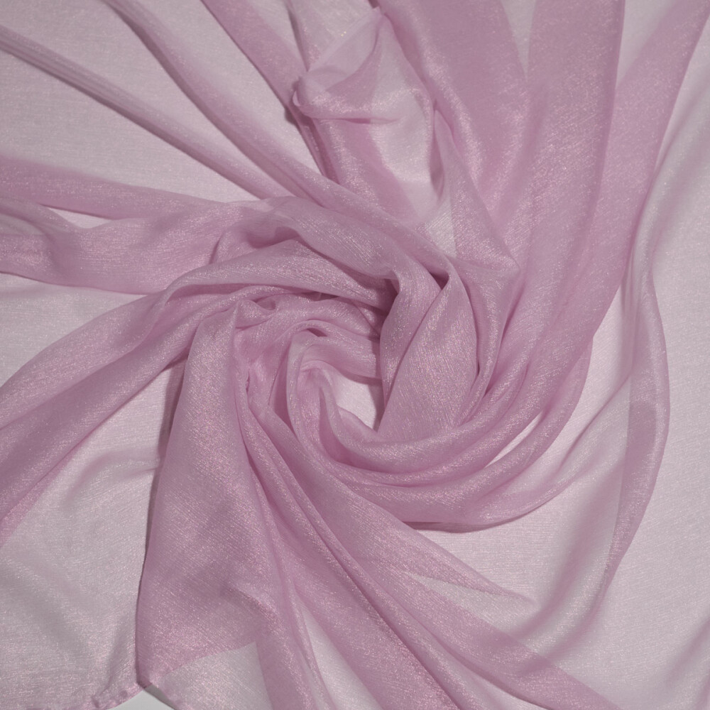 Voal de matase naturala peliculizat creponat Light pink 