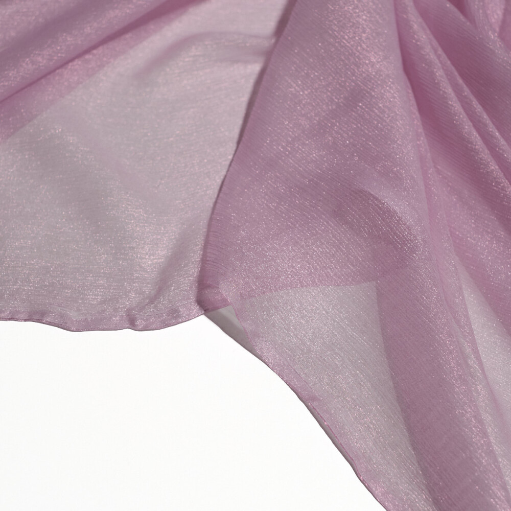 Voal de matase naturala peliculizat creponat Light pink 