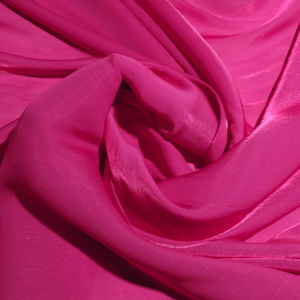 Voal metalizat usor creponat fucsia
