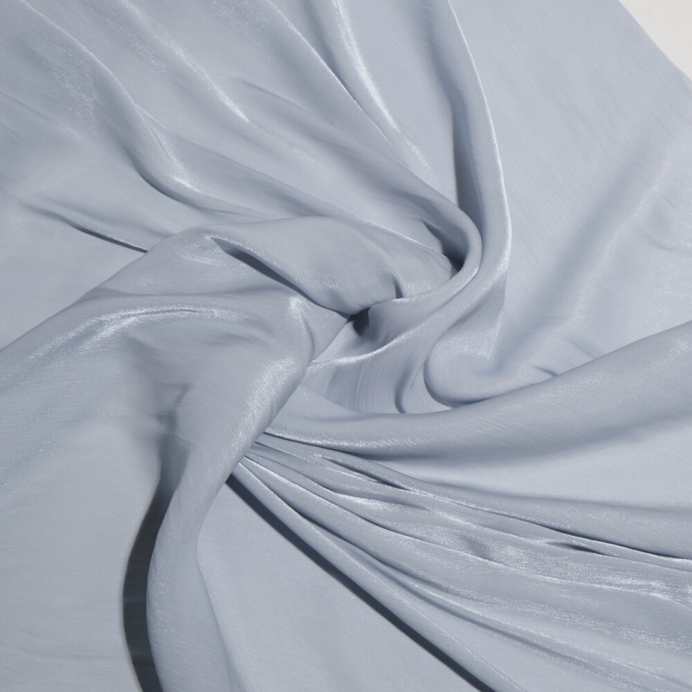 Voal metalizat usor creponat bleu gri